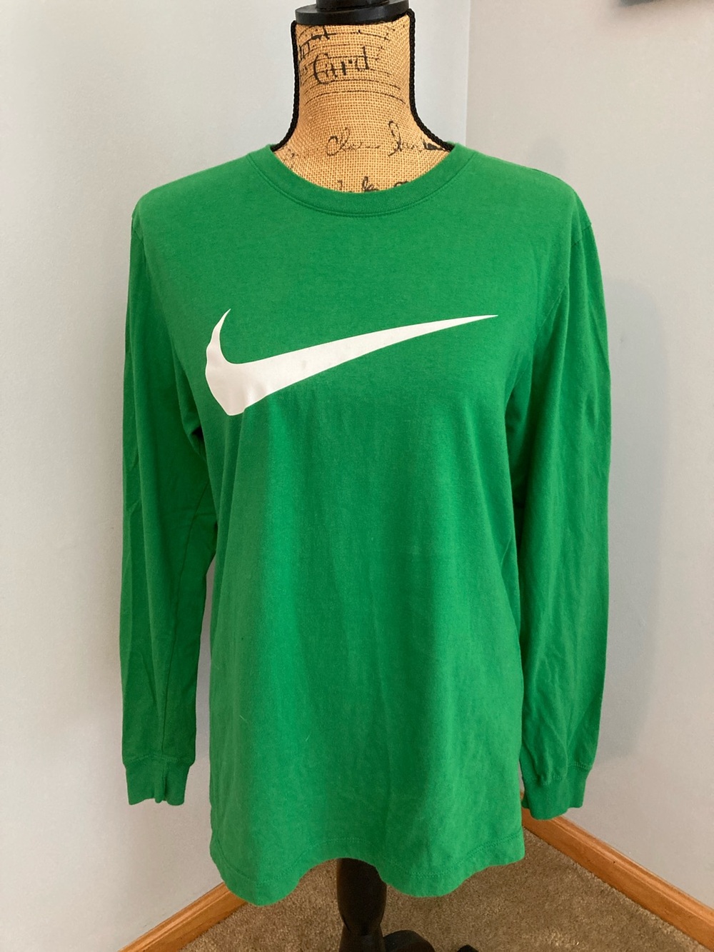 Nike Green Long Sleeve Tee with White Swoosh